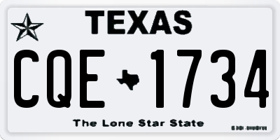 TX license plate CQE1734