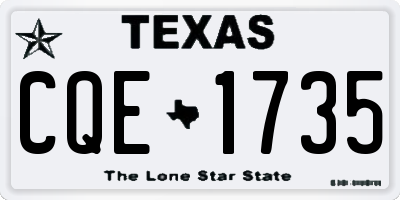 TX license plate CQE1735