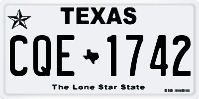TX license plate CQE1742