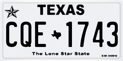 TX license plate CQE1743