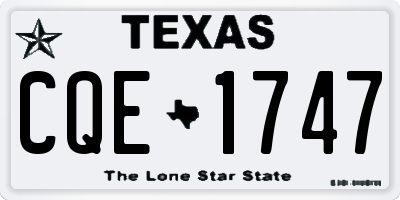 TX license plate CQE1747