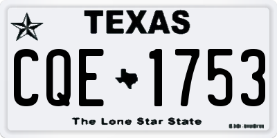 TX license plate CQE1753