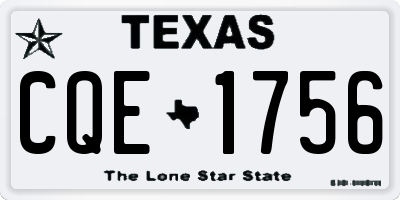 TX license plate CQE1756
