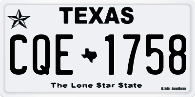 TX license plate CQE1758