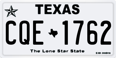 TX license plate CQE1762