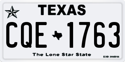 TX license plate CQE1763