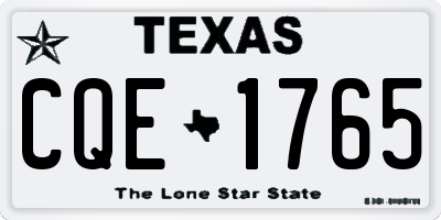 TX license plate CQE1765