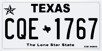 TX license plate CQE1767