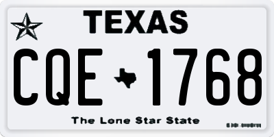 TX license plate CQE1768