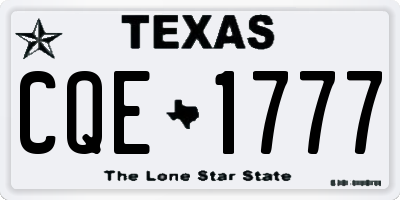 TX license plate CQE1777