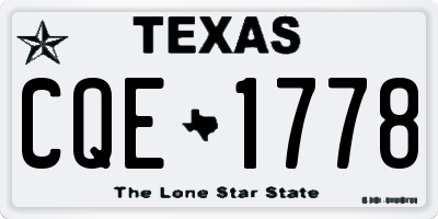 TX license plate CQE1778