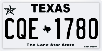 TX license plate CQE1780