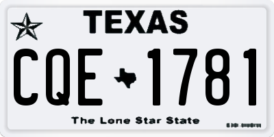 TX license plate CQE1781