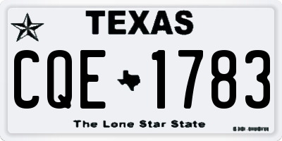 TX license plate CQE1783