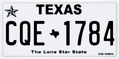 TX license plate CQE1784