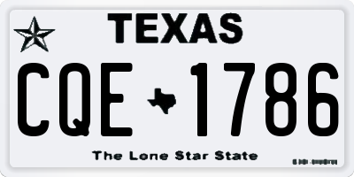 TX license plate CQE1786