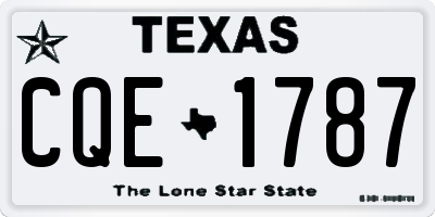 TX license plate CQE1787