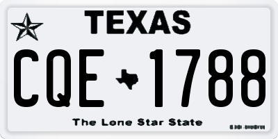 TX license plate CQE1788