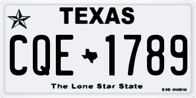 TX license plate CQE1789