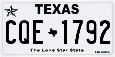 TX license plate CQE1792