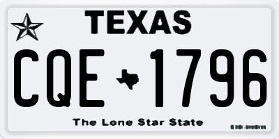 TX license plate CQE1796