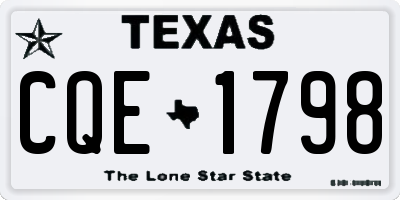 TX license plate CQE1798