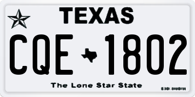 TX license plate CQE1802