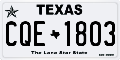 TX license plate CQE1803
