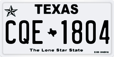 TX license plate CQE1804