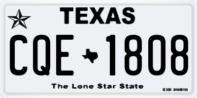 TX license plate CQE1808