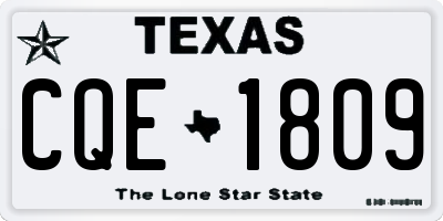 TX license plate CQE1809