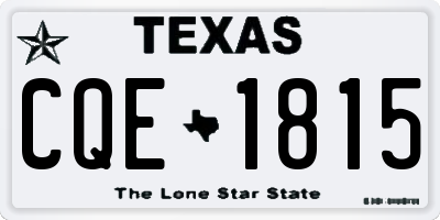 TX license plate CQE1815