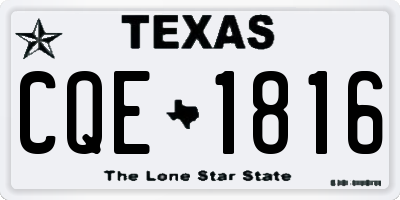 TX license plate CQE1816