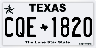 TX license plate CQE1820