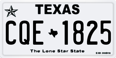 TX license plate CQE1825