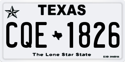 TX license plate CQE1826