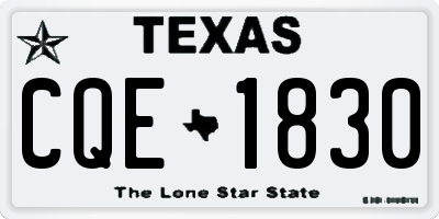 TX license plate CQE1830