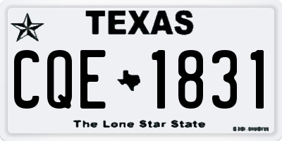 TX license plate CQE1831