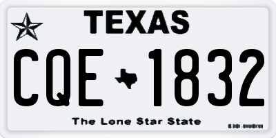TX license plate CQE1832