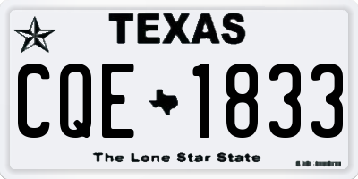 TX license plate CQE1833