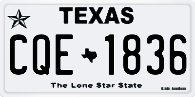 TX license plate CQE1836