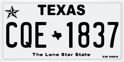 TX license plate CQE1837