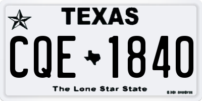TX license plate CQE1840