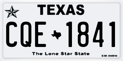TX license plate CQE1841