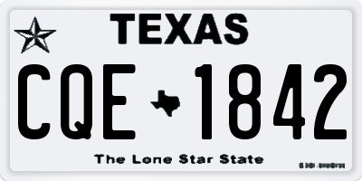 TX license plate CQE1842
