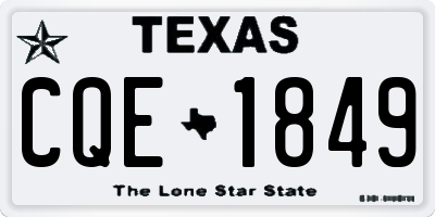 TX license plate CQE1849