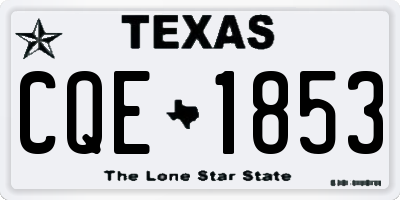 TX license plate CQE1853