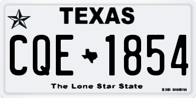 TX license plate CQE1854