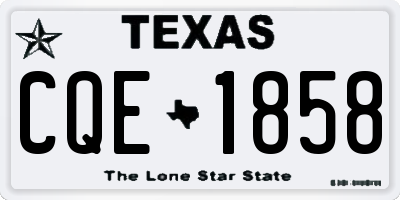 TX license plate CQE1858