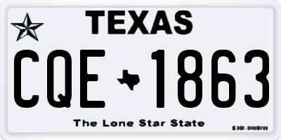 TX license plate CQE1863